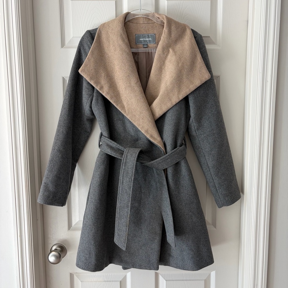 Johnston & Murphy Two Tone Wool Blend Wrap Jacket